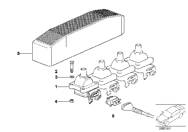 1992 BMW 318i Ignition Coil Diagram 1