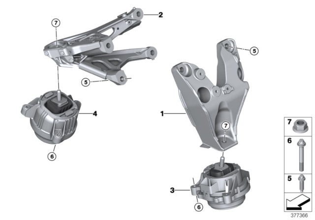 2016 BMW M4 Engine Mount Left Diagram for 22112284817