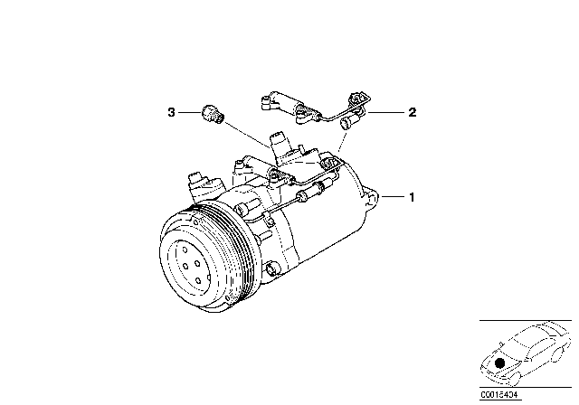 2006 BMW 325Ci Rp Air Conditioning Compressor Diagram 2