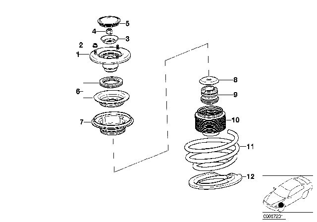 2002 BMW Z8 Coil Spring / Guide Support / Attaching Parts Diagram