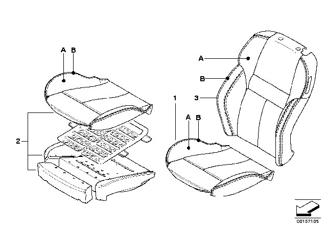 2010 BMW M6 Cover, Seat, Sport Seat, Leather, Left Diagram for 52107966643