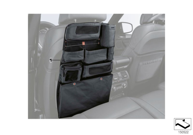 2011 BMW 135i Seat Back Storage Pocket Diagram
