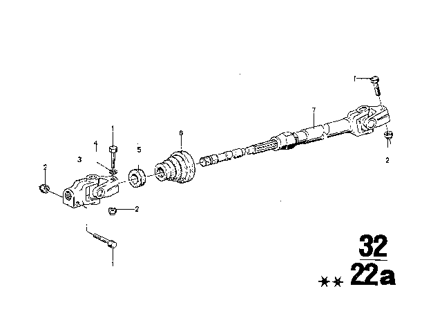 1975 BMW 3.0Si Steering Column Diagram 2