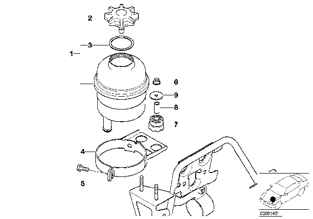 2000 BMW Z8 Washer Diagram for 46631451276