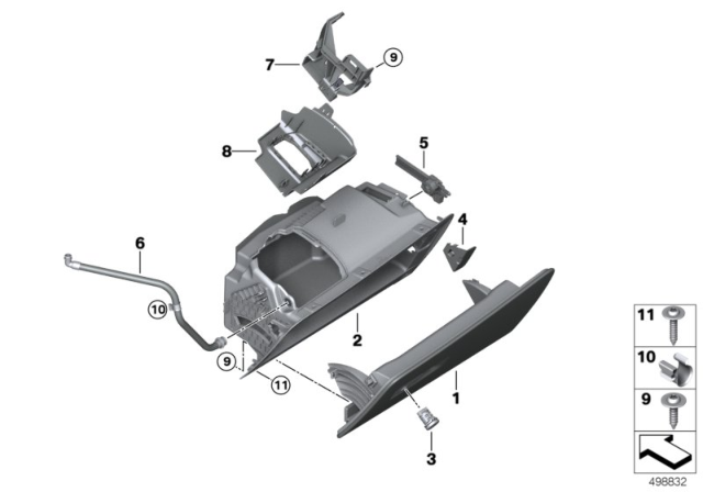 2020 BMW X5 Glove Box Housing Diagram for 51169472083