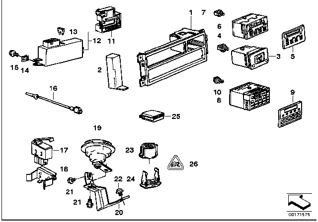 1994 BMW 525i Additional Information Instruments Diagram