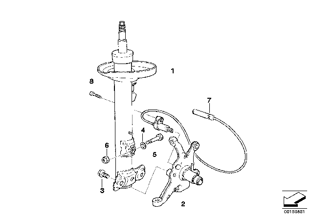 2007 BMW Z4 M Front Spring Strut / Shock Absorber Diagram