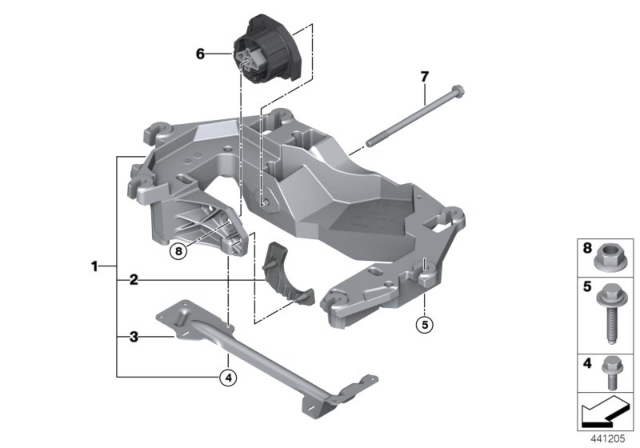 2018 BMW X5 Gearbox Cross Member Diagram for 22316872911