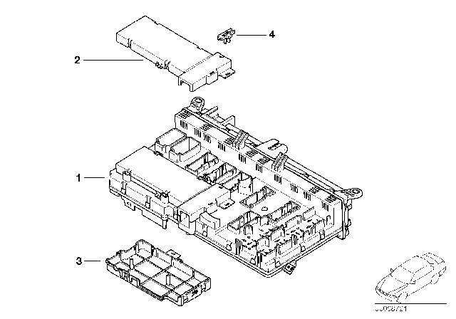 2005 BMW X5 Single Components, Fuse Box, Interiors Diagram