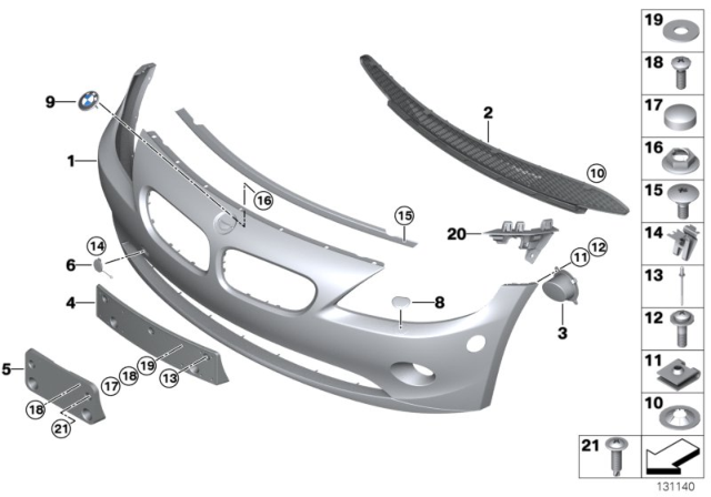 2003 BMW Z4 Grid, Centre Diagram for 51117016061