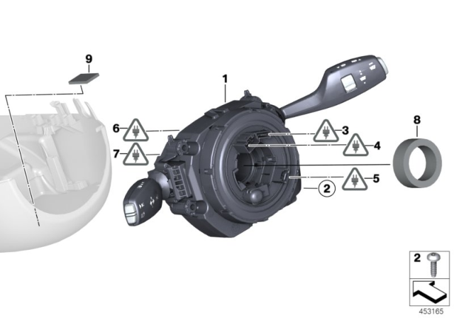 2014 BMW 428i xDrive Switch Cluster Steering Column Diagram