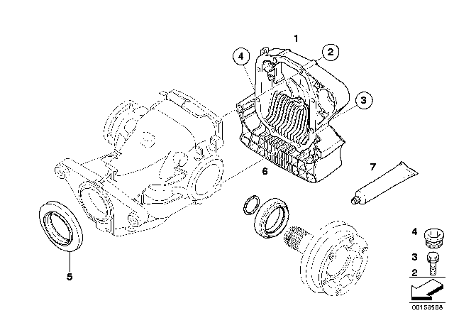 2008 BMW Alpina B7 Final Drive, Gasket Set Diagram