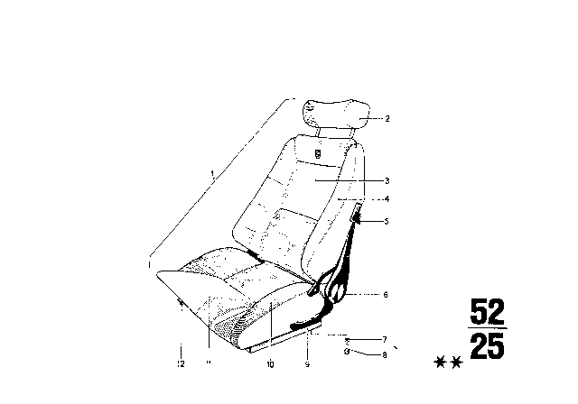 1975 BMW 2002 Sports Seat Diagram