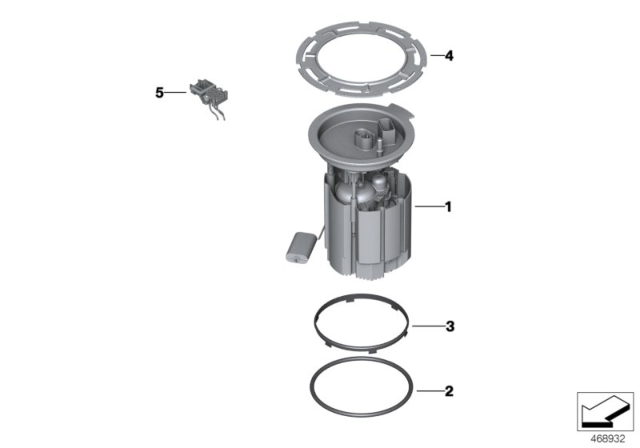 2016 BMW 330e Fuel Pump And Fuel Level Sensor Diagram