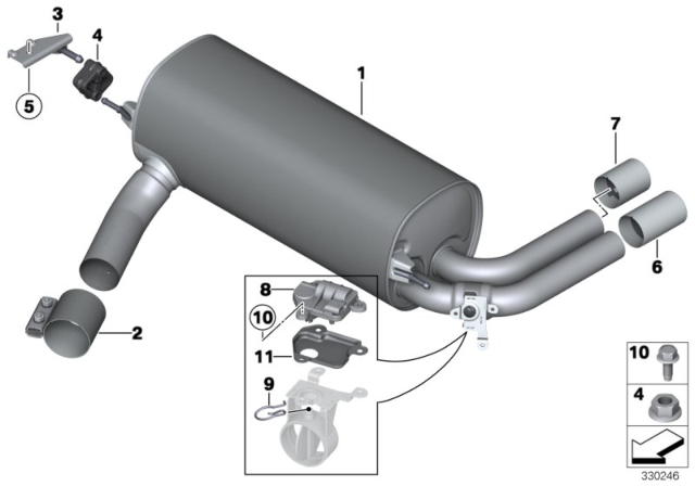 2016 BMW 228i Exhaust System Diagram