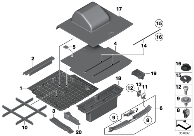 2015 BMW X1 Pad, Side Member, Right Diagram for 51472990738