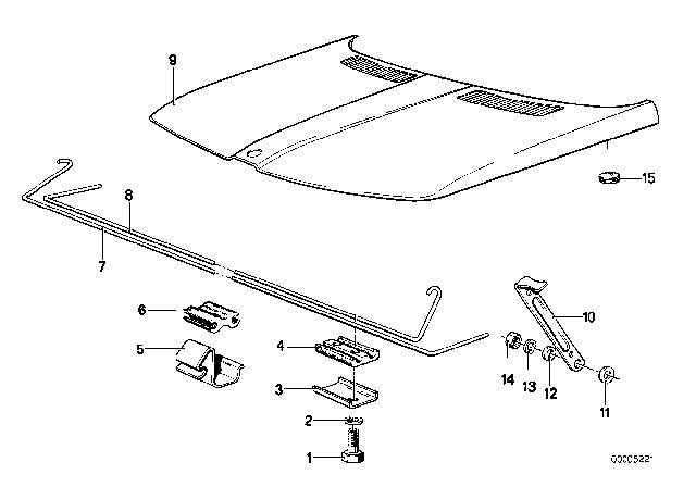 1979 BMW 320i Hood Diagram