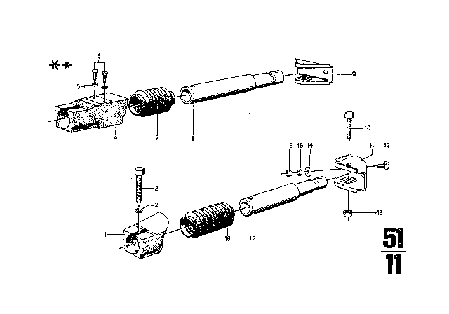 1972 BMW 3.0CS Rear Bumper USA Diagram 4