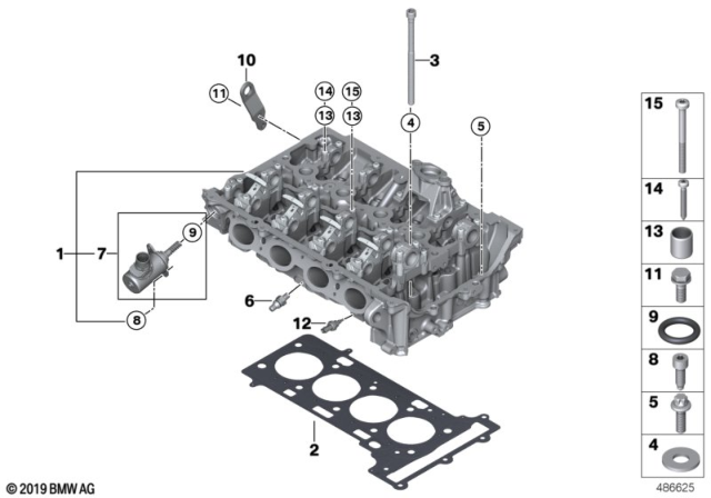 2020 BMW X2 Cylinder Head & Attached Parts Diagram