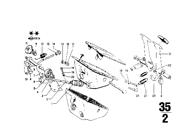 1970 BMW 2002 Bush Bearing Diagram for 35314440159