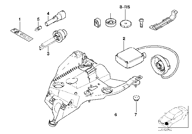 2002 BMW Z8 Bracket Headlight Right Diagram for 63128387096