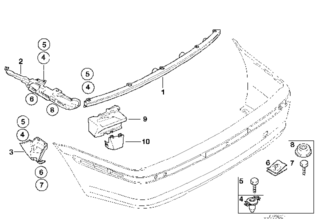 2004 BMW 325xi Mounting Parts Diagram