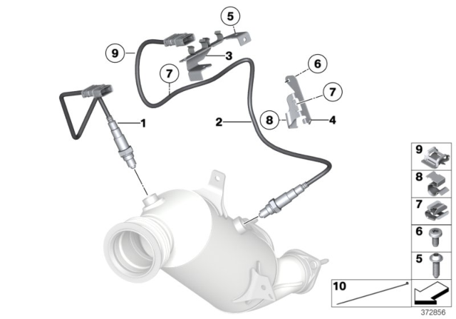 2016 BMW M235i Lambda Probe Fixings Diagram