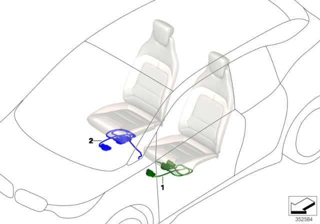 2015 BMW i3 Wiring Set Seat, Passenger'S Side Diagram for 61129339282