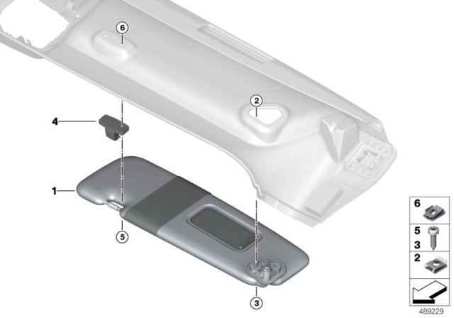 LEFT SUN VISOR Diagram for 51167465747