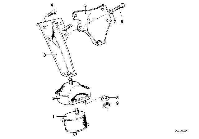 1978 BMW 733i Rubber Mounting Left Diagram for 11811246174