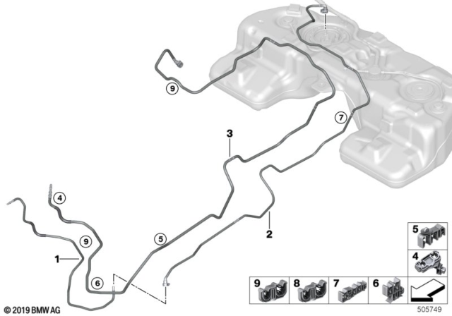 2020 BMW X7 Fuel Pipe And Mounting Parts Diagram