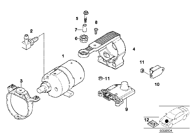 2002 BMW Z3 M DSC Compressor / Sensor / Mounting Parts Diagram