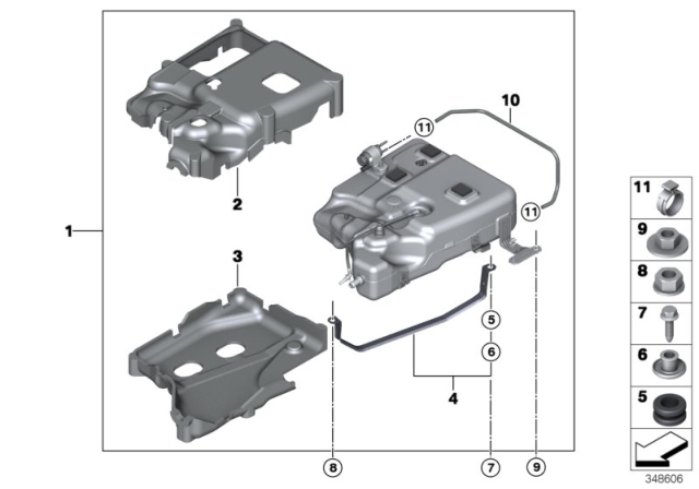 2018 BMW X5 SCR Reservoir, Passive Diagram