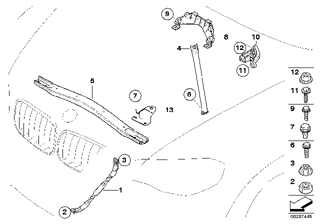 2013 BMW X5 Reinforcement, Body Diagram