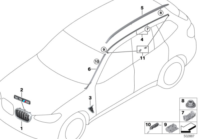 2020 BMW X3 M COVER, AIR DUCT, RIGHT Diagram for 51138098090