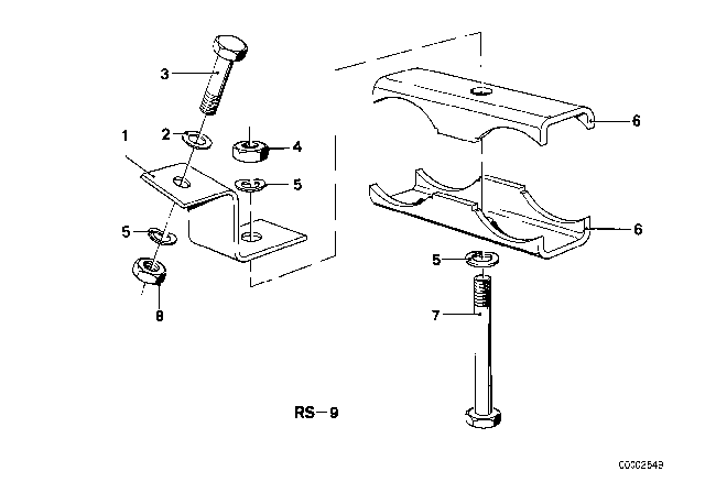 1975 BMW 530i Suspension Parts Exhaust Diagram 1