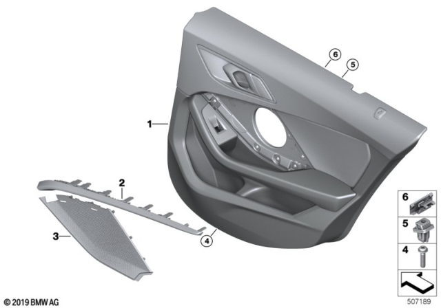 2020 BMW M235i xDrive Gran Coupe Door Trim, Rear Diagram