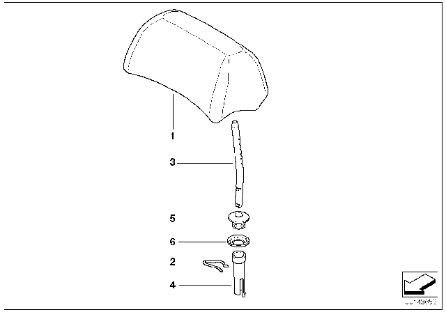2001 BMW 325xi Rear Seat Head Restraint Diagram