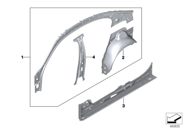 2020 BMW 740i xDrive Frame Side Member, Inner Right Diagram for 41007401426