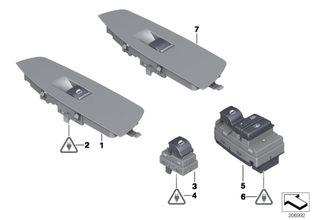 2014 BMW M6 Switch Window Lifter Diagram