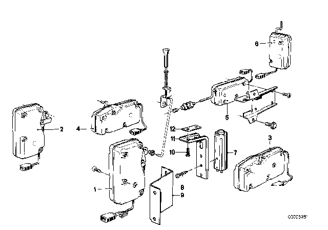 1981 BMW 528i Central Locking System Diagram 1