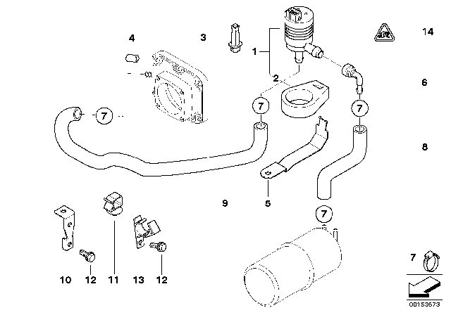 2000 BMW 740i Fuel Tank Breather Valve Diagram