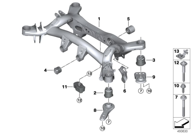 2020 BMW M340i REAR AXLE CARRIER Diagram for 33316853614