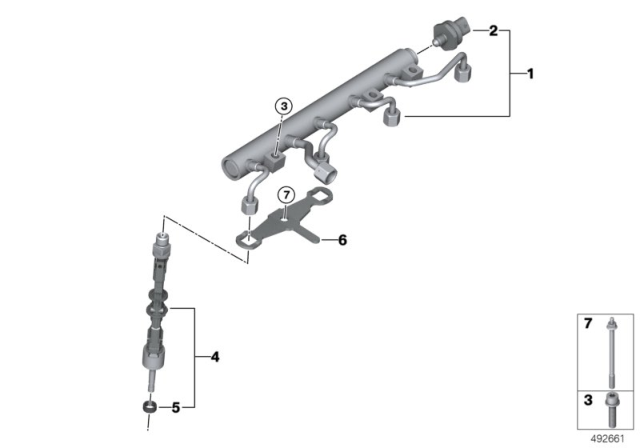 2020 BMW M8 High-Pressure Rail / Injector / Mounting Diagram