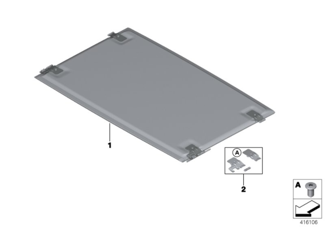 2018 BMW 540i Slide / Tilt Sunroof Floating Headliner Diagram