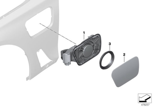 2020 BMW 745e xDrive Cover Housing Charging Socket Diagram for 51177358843