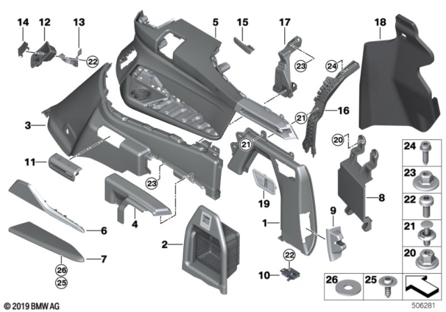 2020 BMW X7 REINFORCEMENT TRUNK REAR RIG Diagram for 51477941116