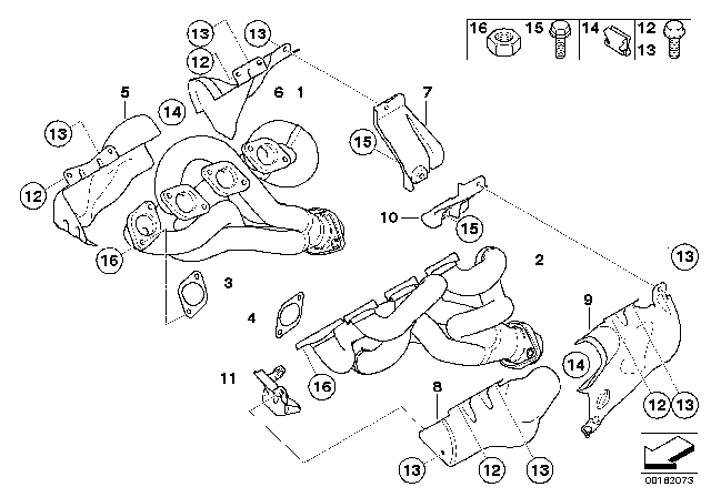 2010 BMW M3 Exhaust Manifold Diagram for 11627838400