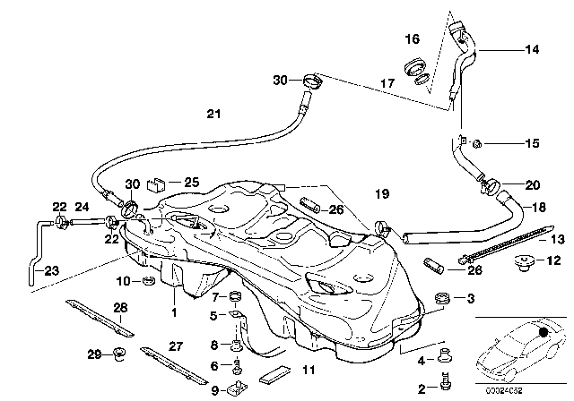 1997 BMW 740iL Metal Fuel Tank Diagram 2