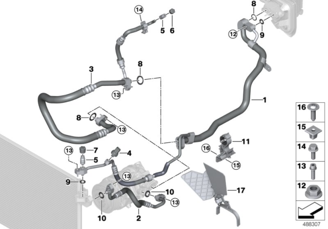 2020 BMW M8 Coolant Lines Diagram